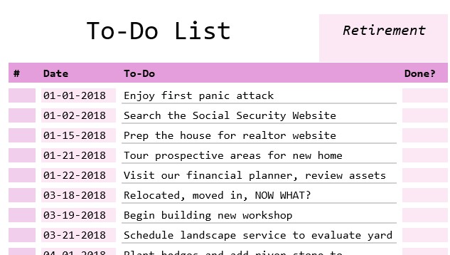 Retirement To Do List