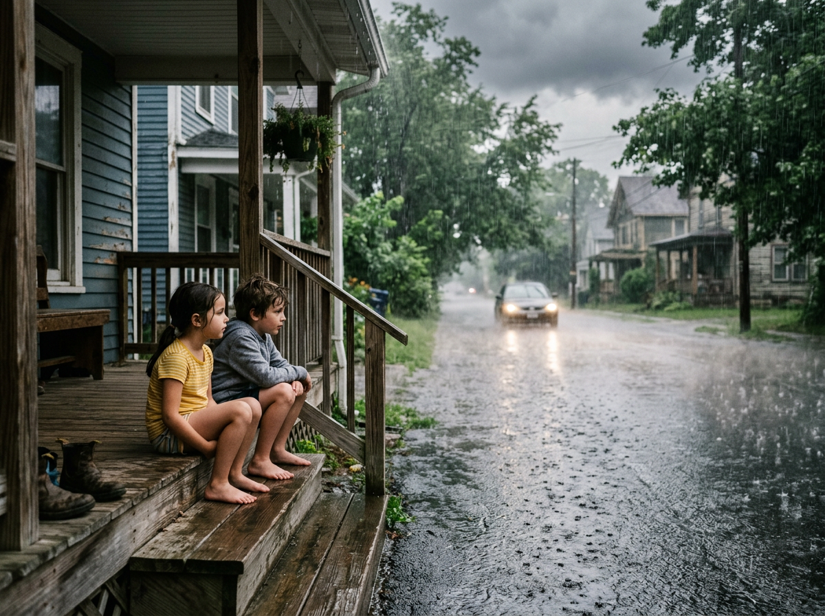 The time I recall when the rain would fall we didn’t run inside to hide